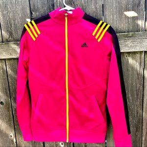 Pink Adidas Zip Front Track Jacket Small